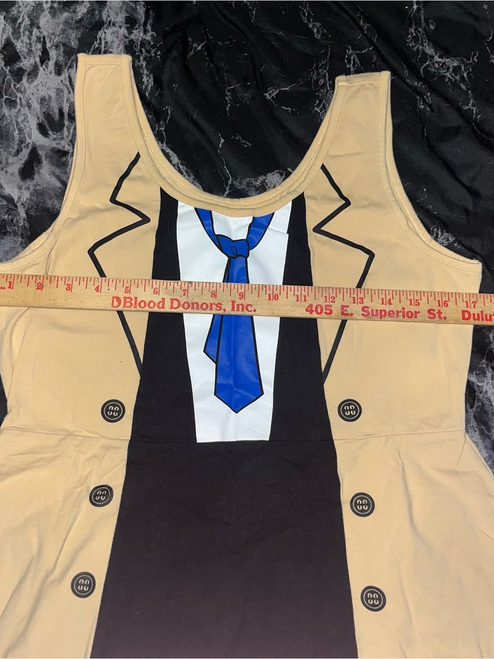 Supernatural castiel cosplay Tank Dress with Printed Tie from hot topic size xl - Picture 3 of 5